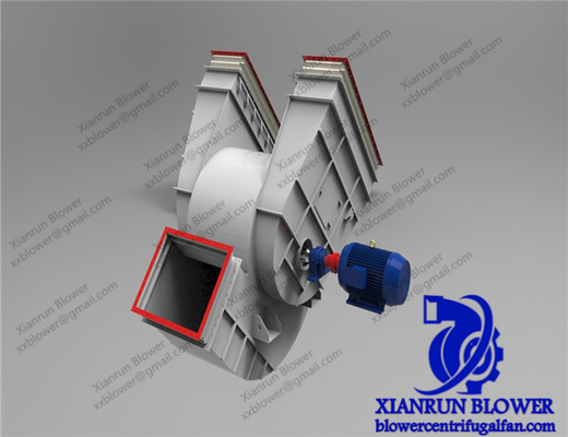 مروحة طرد مركزي ذات مدخل مزدوج منخفضة الضوضاء إلى الأمام منحنية 5KW-350KW